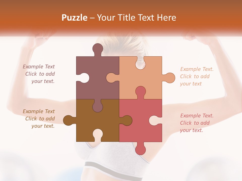 A Woman Flexing Her Muscles In A Gym PowerPoint Template