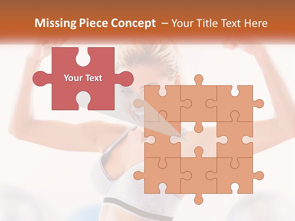 A Woman Flexing Her Muscles In A Gym PowerPoint Template