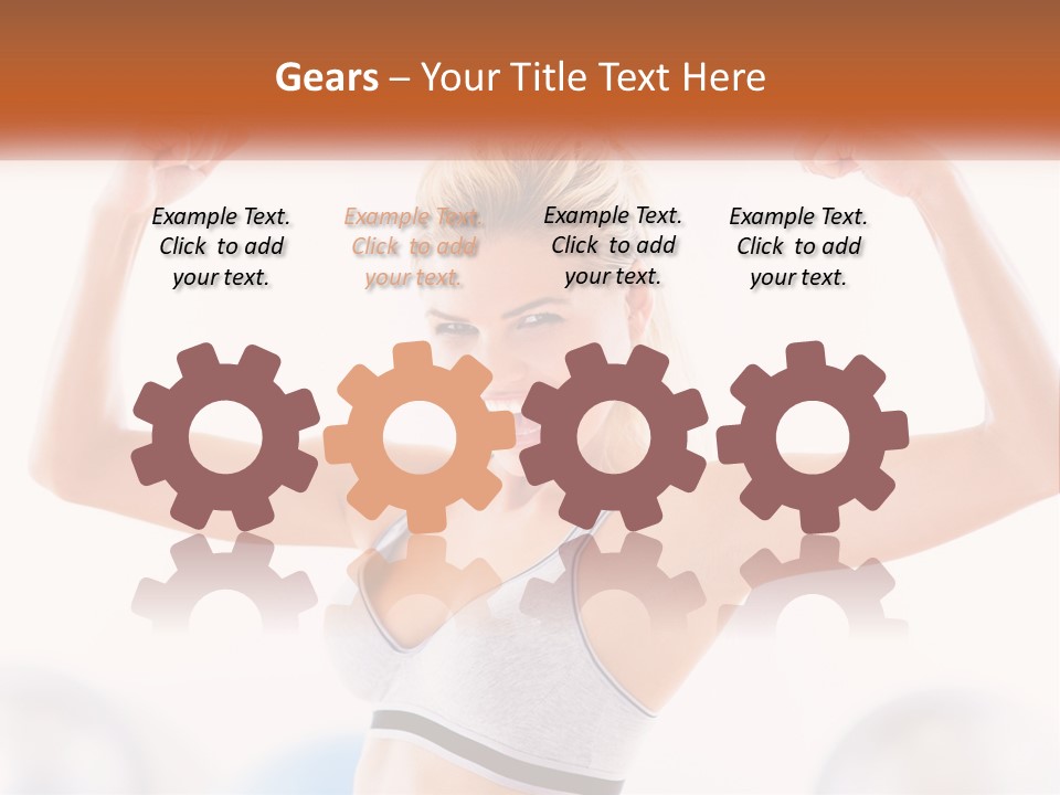 A Woman Flexing Her Muscles In A Gym PowerPoint Template