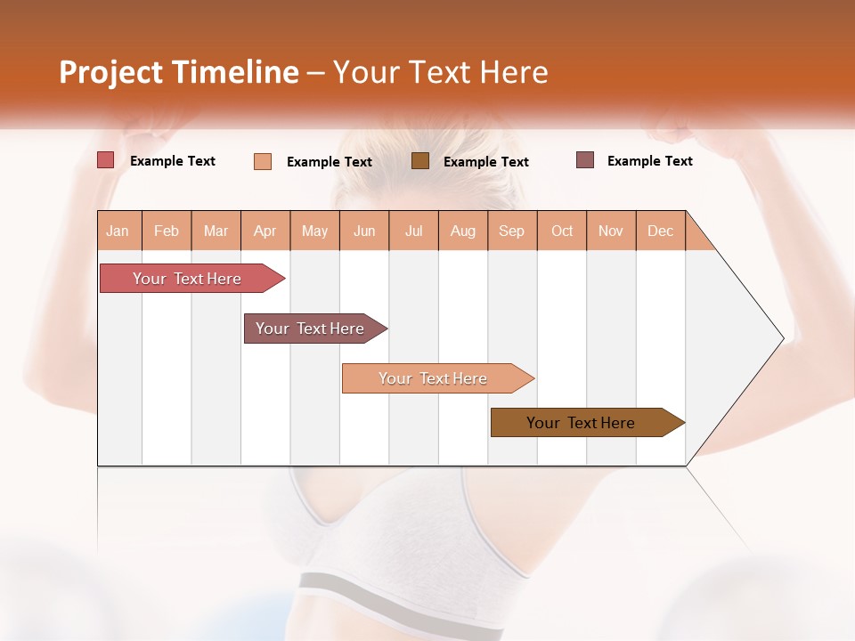 A Woman Flexing Her Muscles In A Gym PowerPoint Template