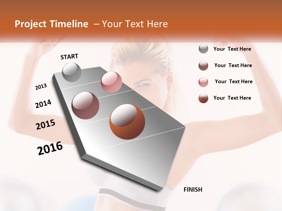 A Woman Flexing Her Muscles In A Gym PowerPoint Template