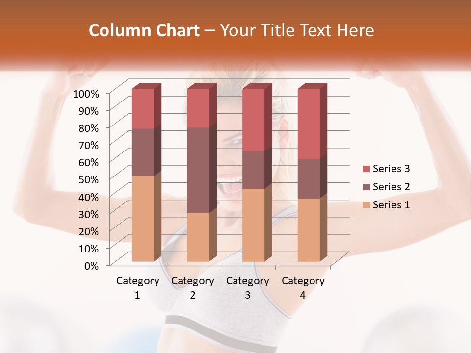 A Woman Flexing Her Muscles In A Gym PowerPoint Template