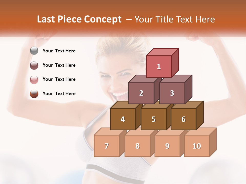 A Woman Flexing Her Muscles In A Gym PowerPoint Template