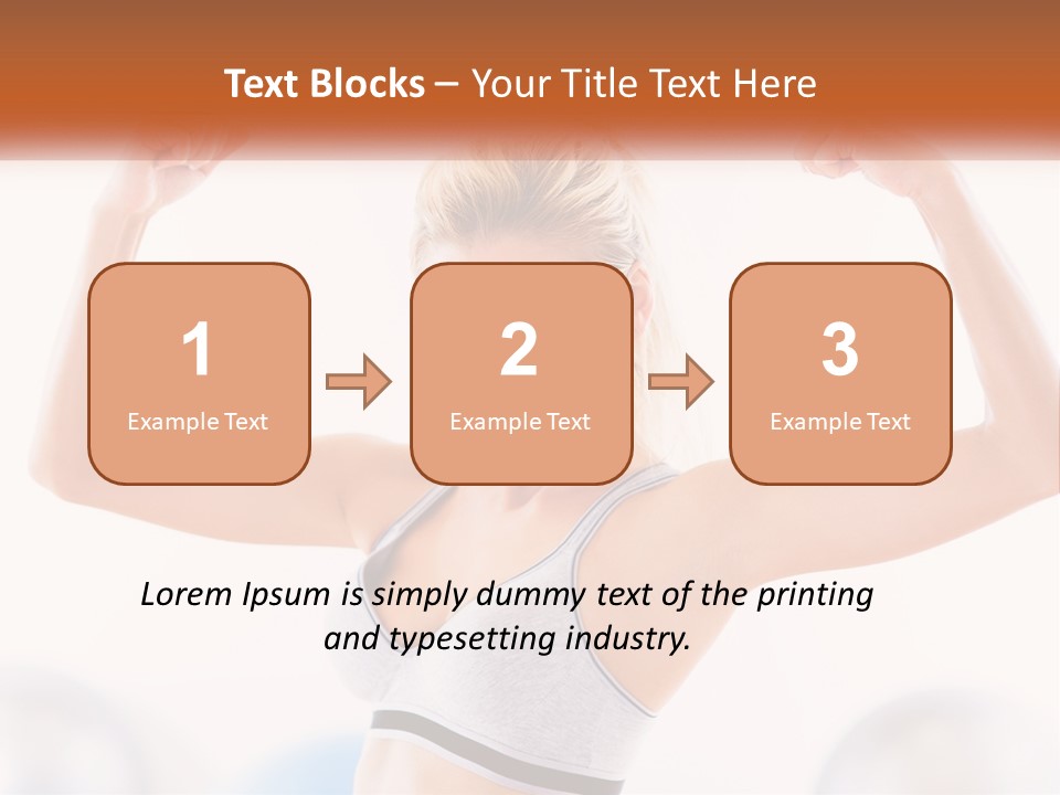 A Woman Flexing Her Muscles In A Gym PowerPoint Template