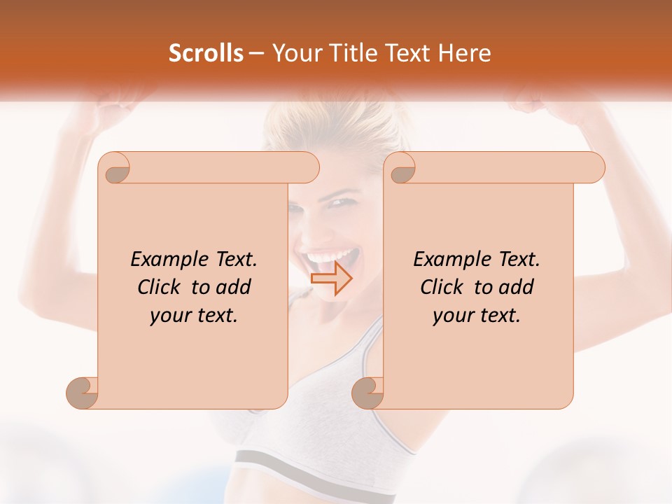 A Woman Flexing Her Muscles In A Gym PowerPoint Template