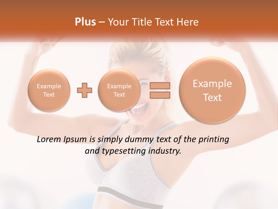 A Woman Flexing Her Muscles In A Gym PowerPoint Template
