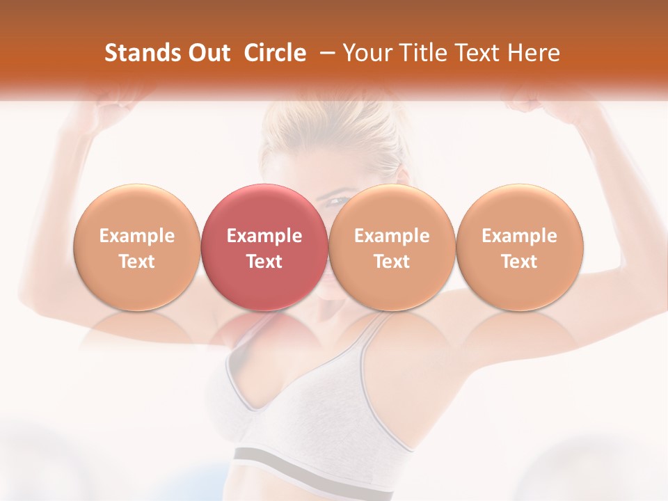 A Woman Flexing Her Muscles In A Gym PowerPoint Template