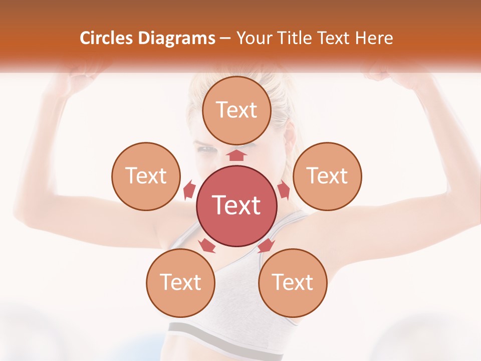 A Woman Flexing Her Muscles In A Gym PowerPoint Template