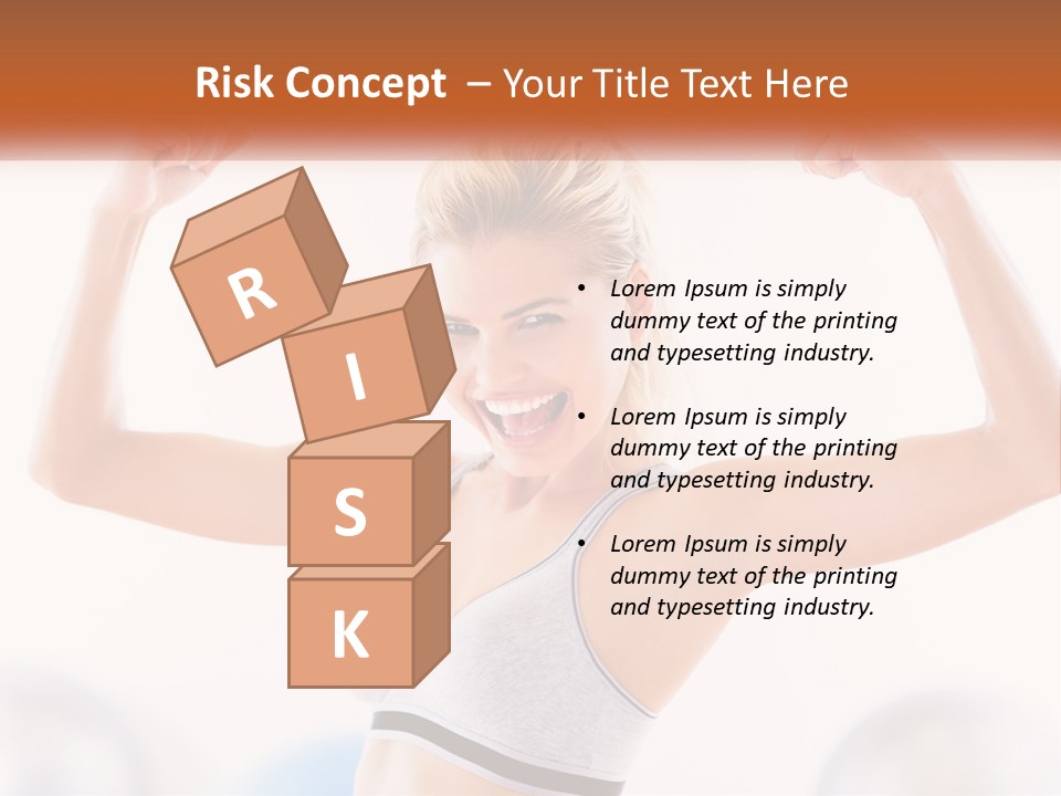 A Woman Flexing Her Muscles In A Gym PowerPoint Template