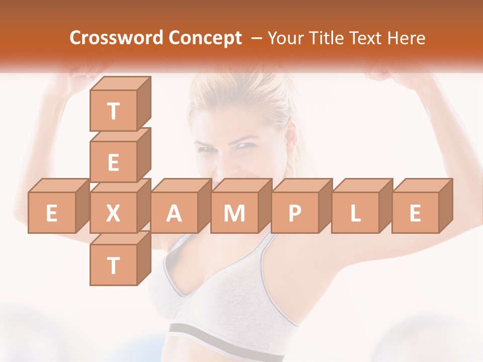 A Woman Flexing Her Muscles In A Gym PowerPoint Template