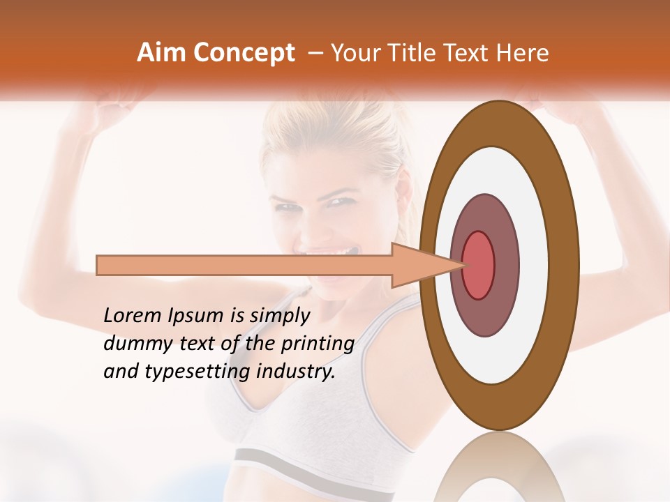 A Woman Flexing Her Muscles In A Gym PowerPoint Template
