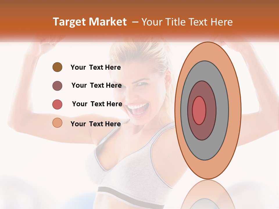 A Woman Flexing Her Muscles In A Gym PowerPoint Template