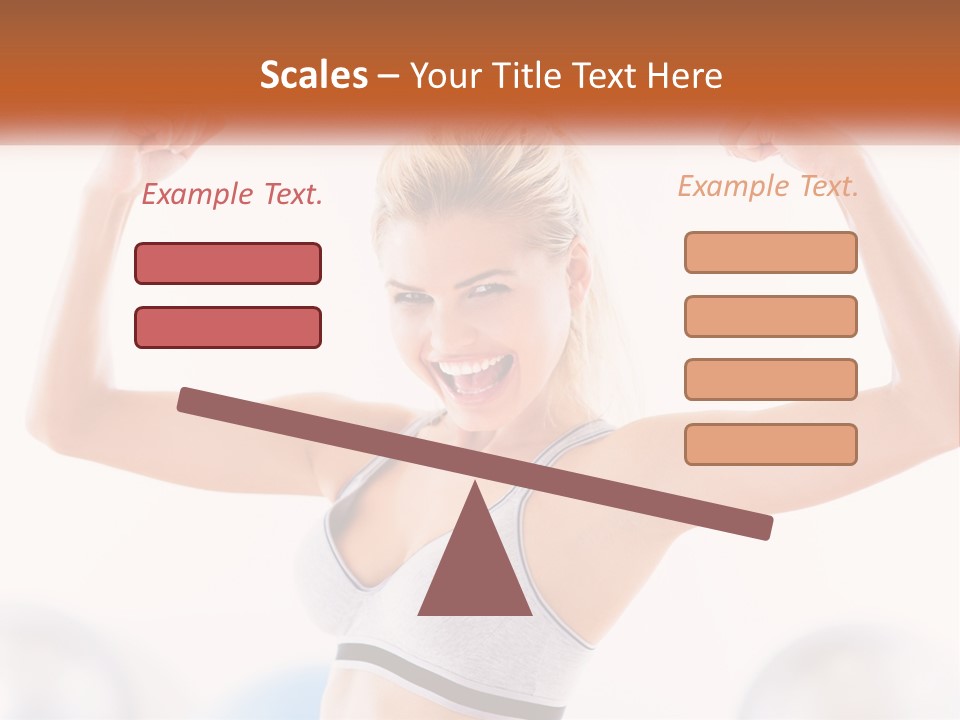 A Woman Flexing Her Muscles In A Gym PowerPoint Template