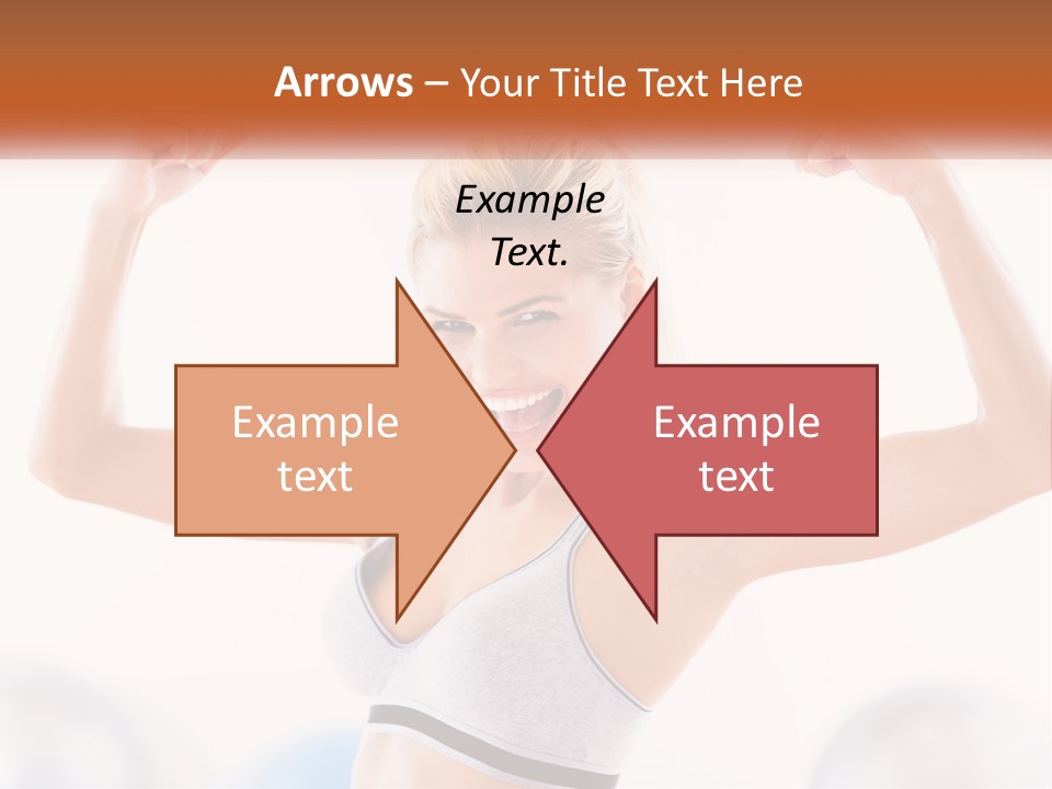 A Woman Flexing Her Muscles In A Gym PowerPoint Template