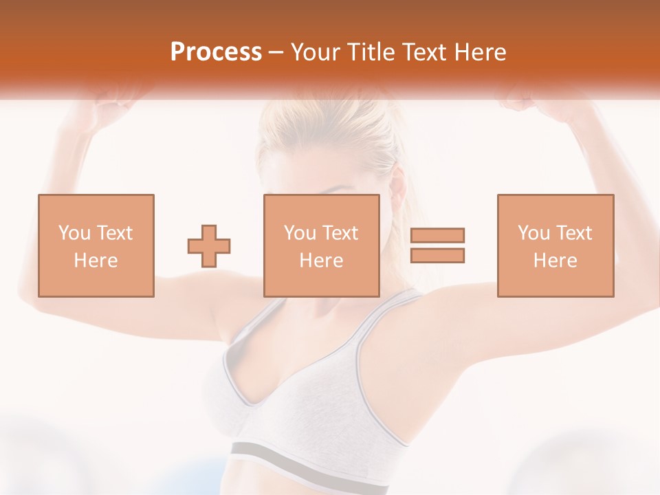 A Woman Flexing Her Muscles In A Gym PowerPoint Template