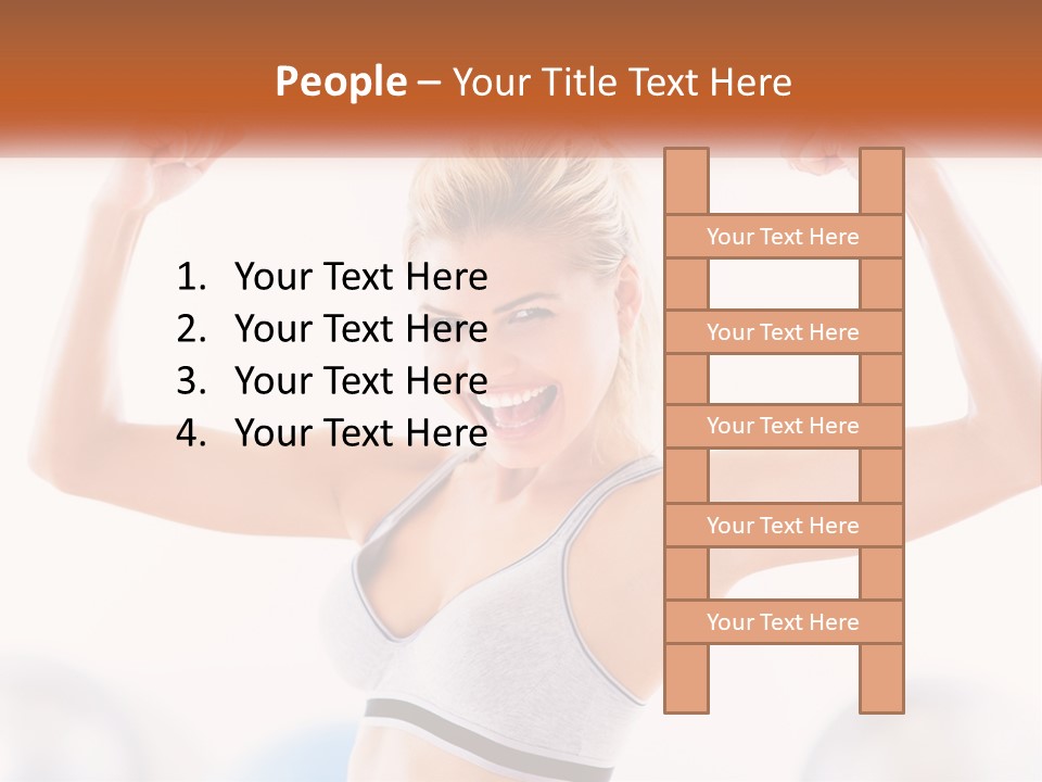 A Woman Flexing Her Muscles In A Gym PowerPoint Template