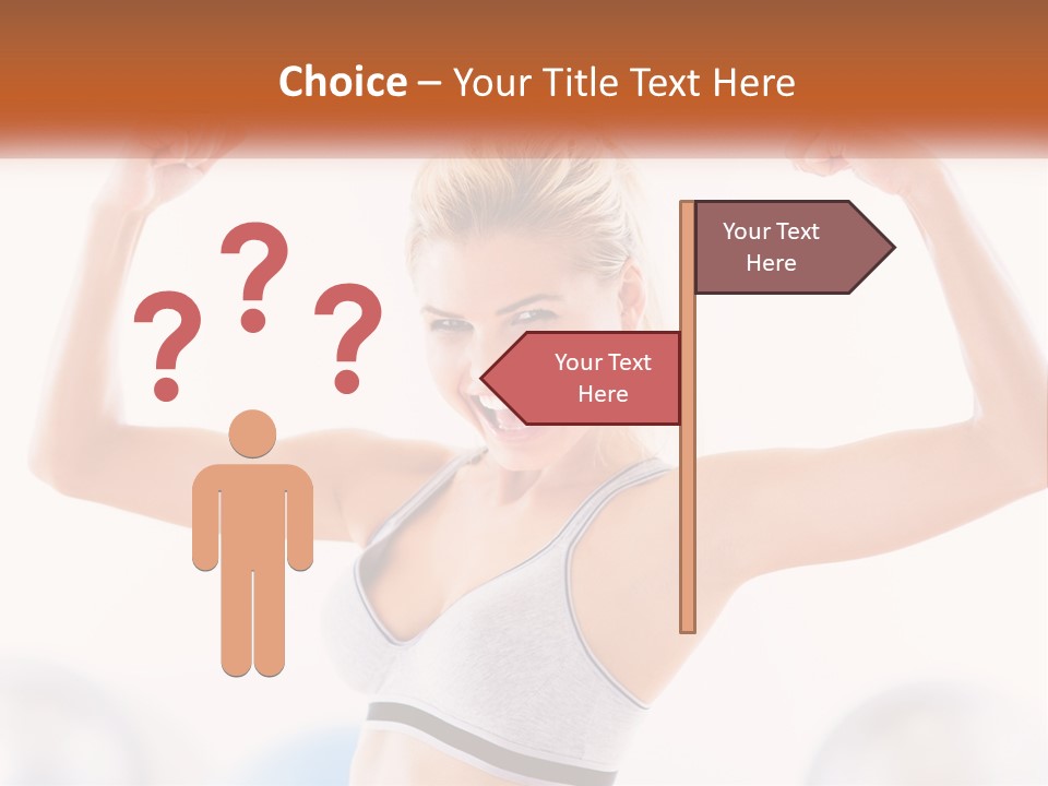 A Woman Flexing Her Muscles In A Gym PowerPoint Template