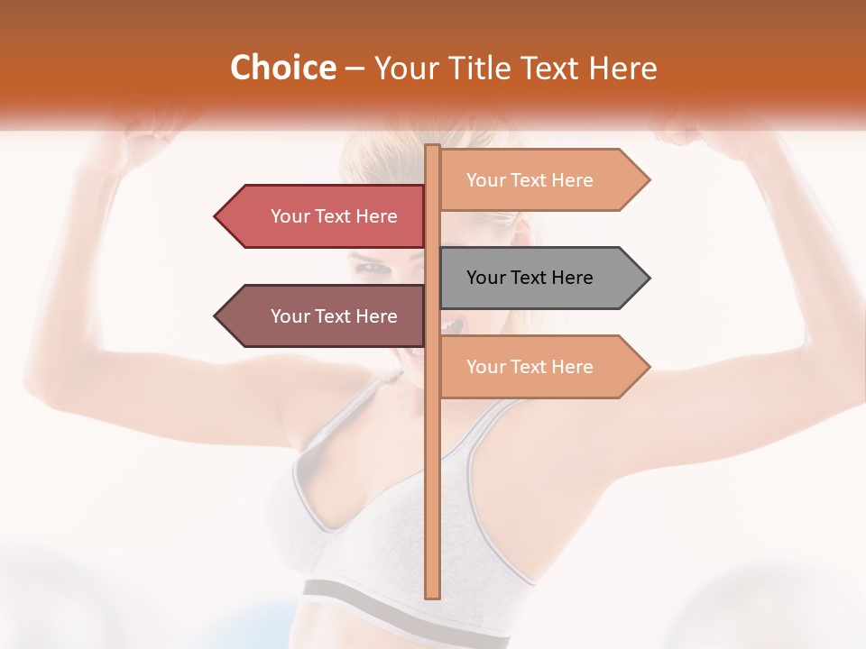 A Woman Flexing Her Muscles In A Gym PowerPoint Template