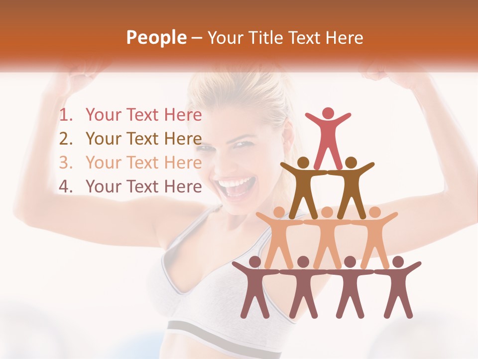 A Woman Flexing Her Muscles In A Gym PowerPoint Template