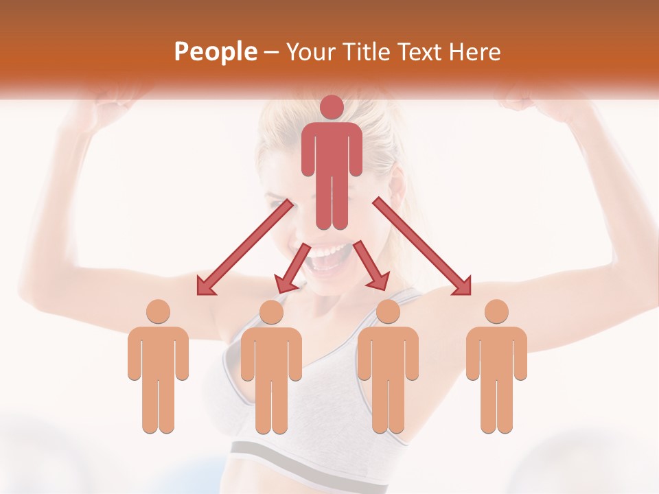 A Woman Flexing Her Muscles In A Gym PowerPoint Template