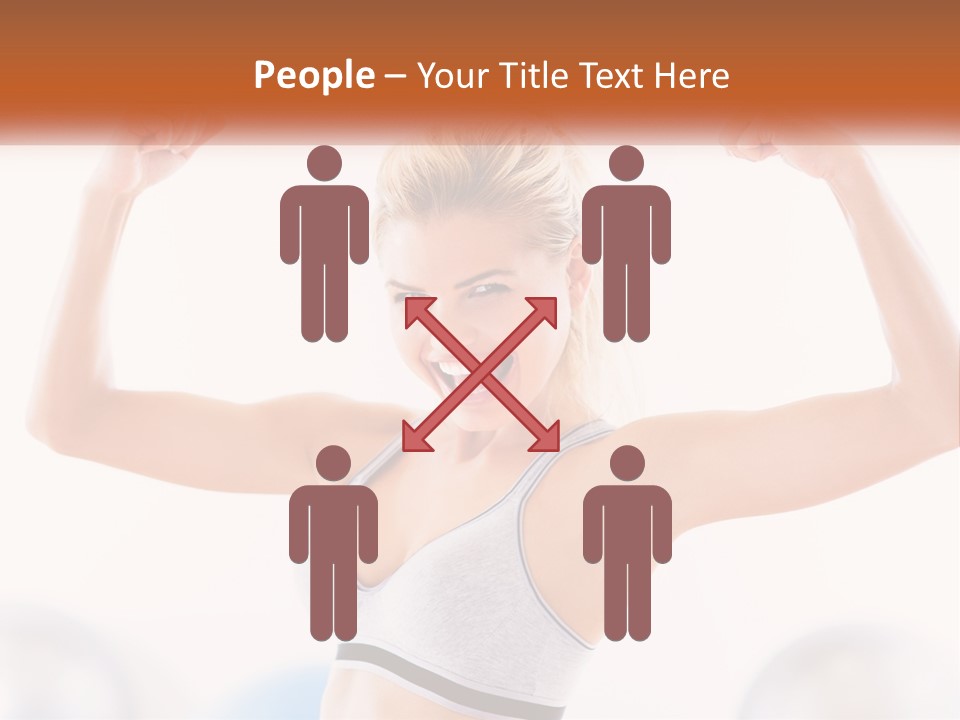 A Woman Flexing Her Muscles In A Gym PowerPoint Template