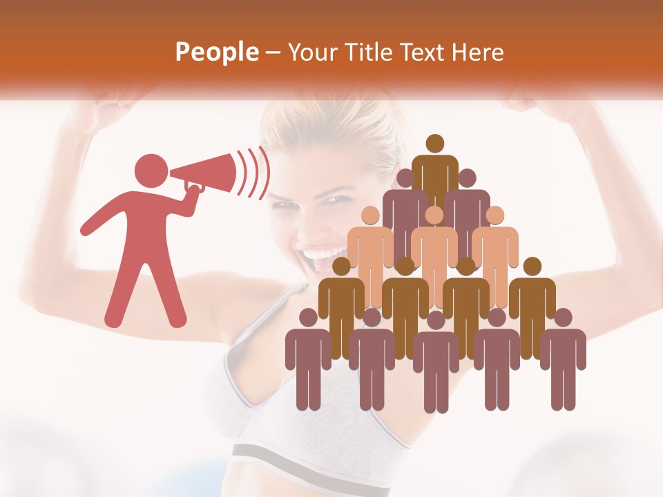 A Woman Flexing Her Muscles In A Gym PowerPoint Template