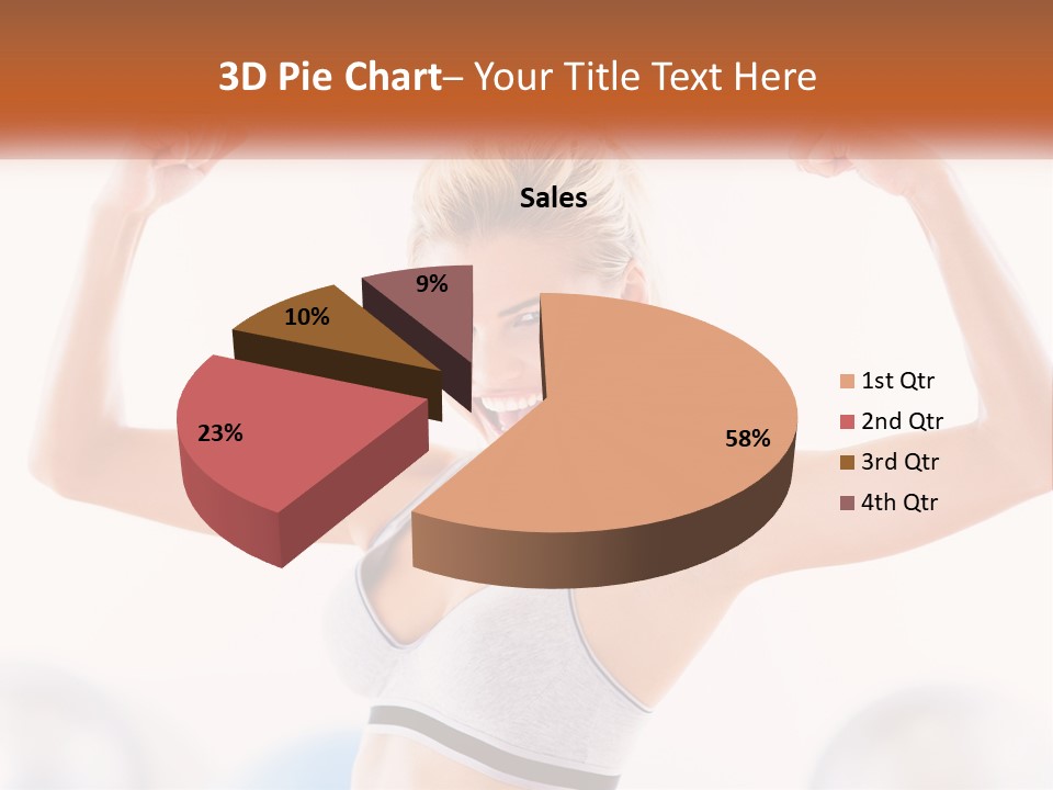 A Woman Flexing Her Muscles In A Gym PowerPoint Template