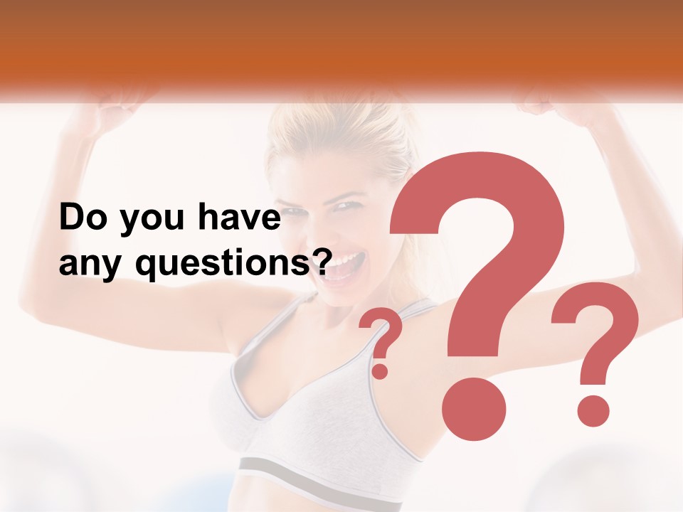 A Woman Flexing Her Muscles In A Gym PowerPoint Template