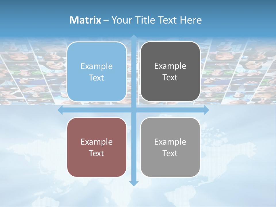 A Group Of People Are Shown On A Blue Background PowerPoint Template