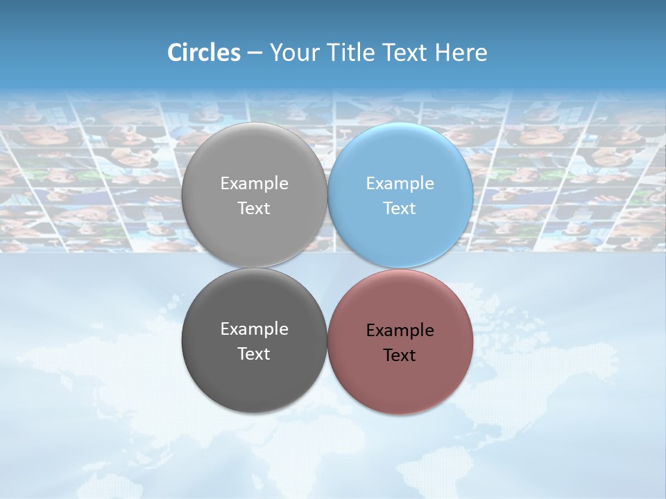 A Group Of People Are Shown On A Blue Background PowerPoint Template