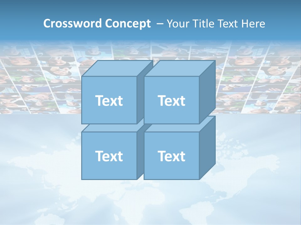 A Group Of People Are Shown On A Blue Background PowerPoint Template