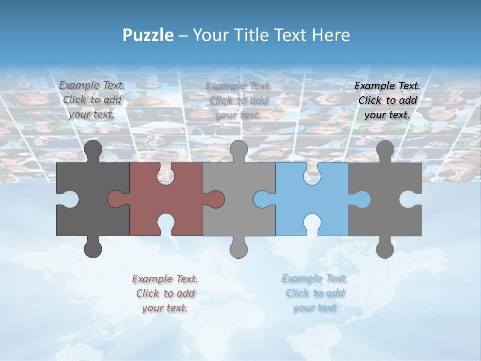 A Group Of People Are Shown On A Blue Background PowerPoint Template