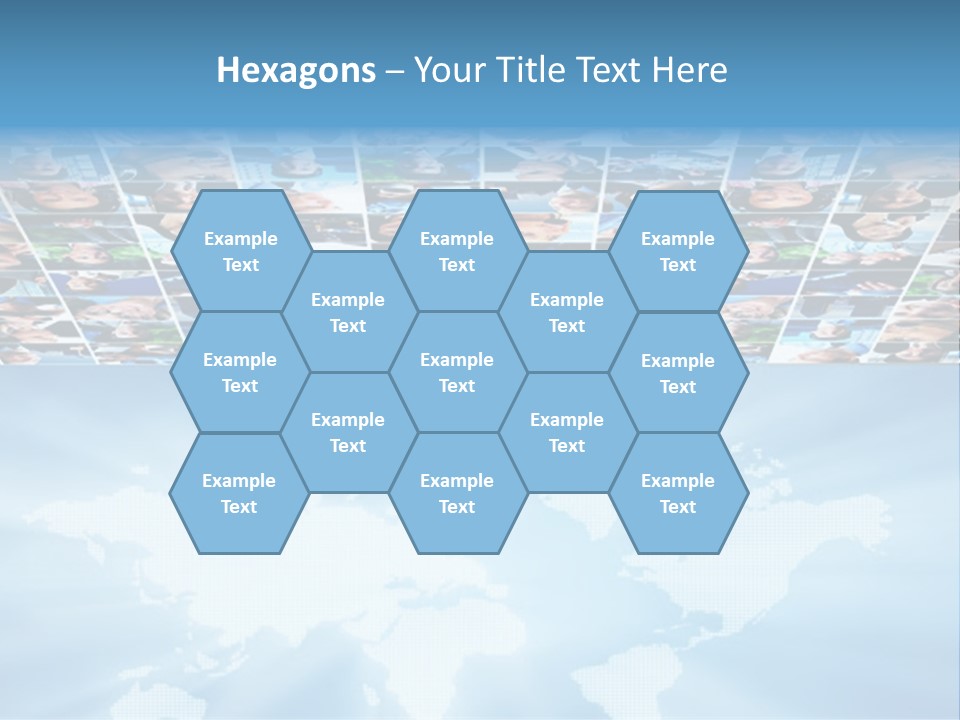 A Group Of People Are Shown On A Blue Background PowerPoint Template