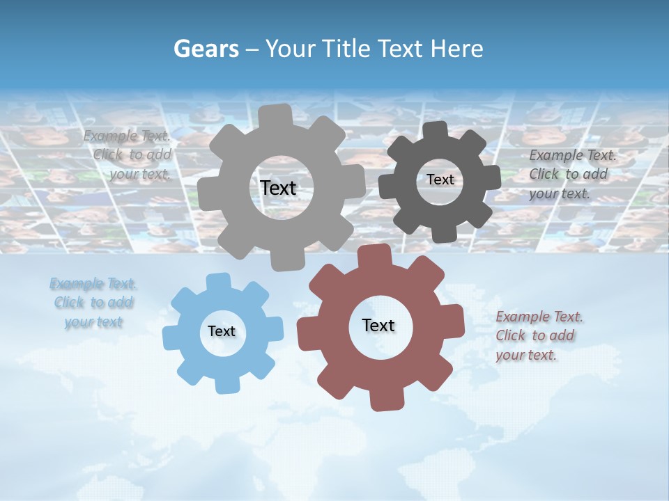 A Group Of People Are Shown On A Blue Background PowerPoint Template