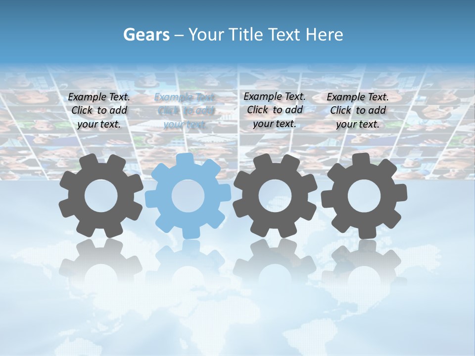 A Group Of People Are Shown On A Blue Background PowerPoint Template