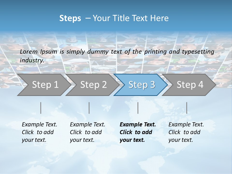 A Group Of People Are Shown On A Blue Background PowerPoint Template