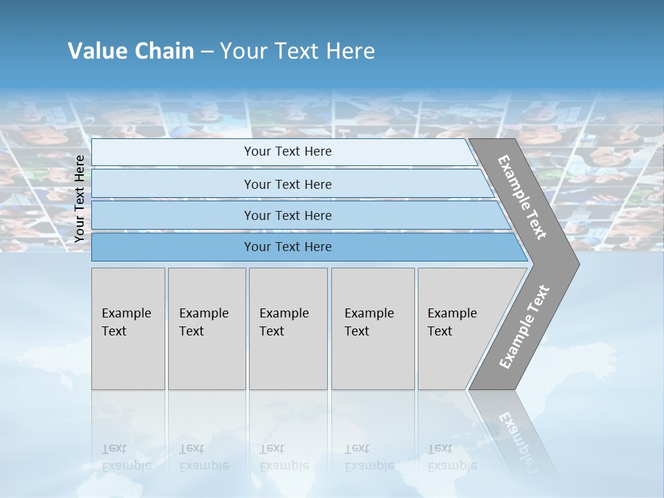 A Group Of People Are Shown On A Blue Background PowerPoint Template