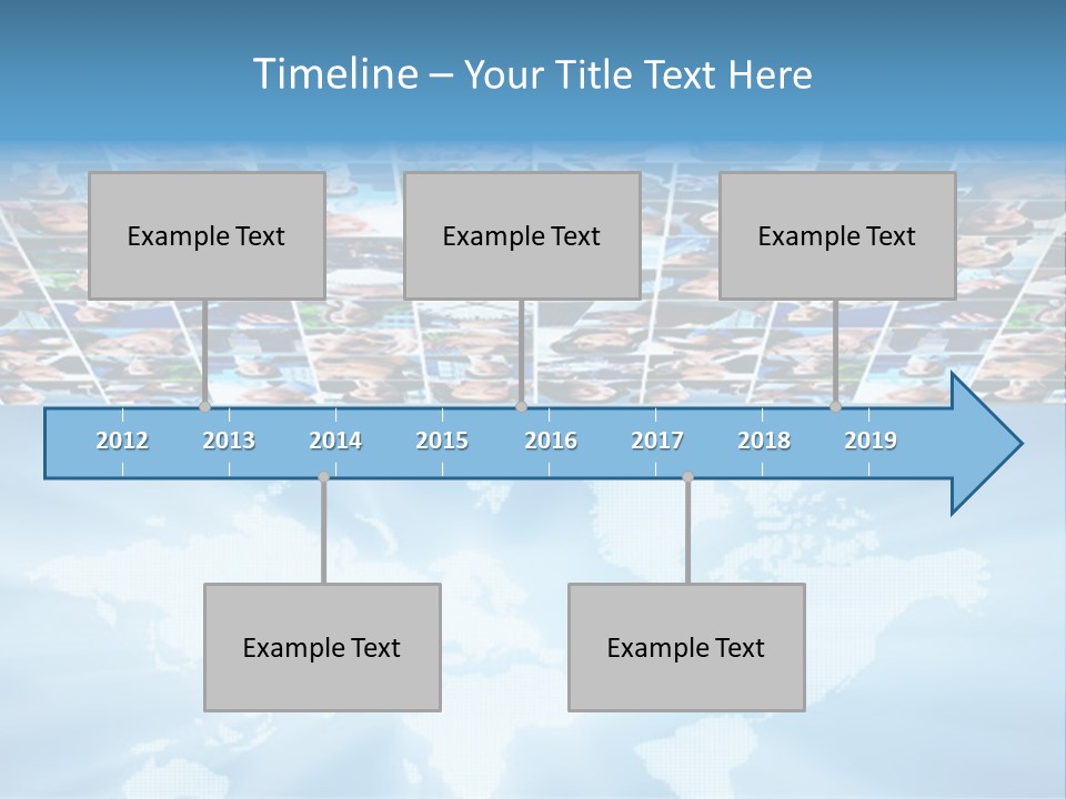 A Group Of People Are Shown On A Blue Background PowerPoint Template