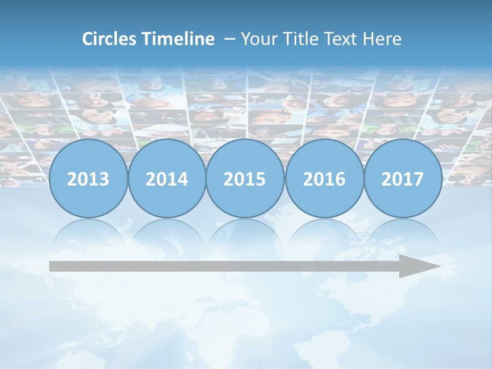 A Group Of People Are Shown On A Blue Background PowerPoint Template