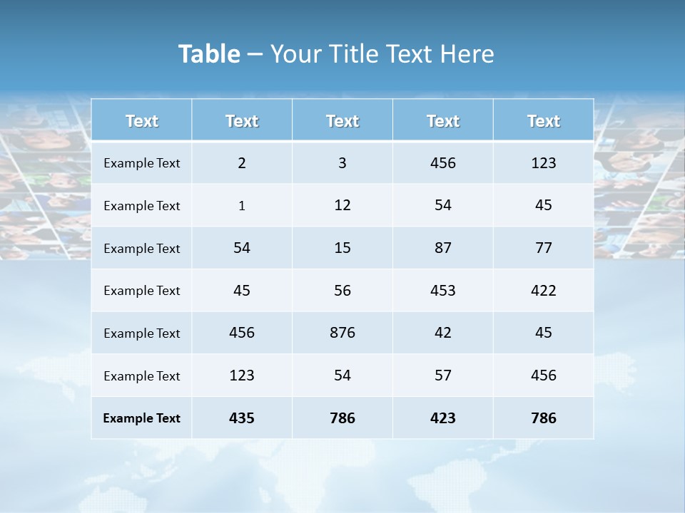 A Group Of People Are Shown On A Blue Background PowerPoint Template