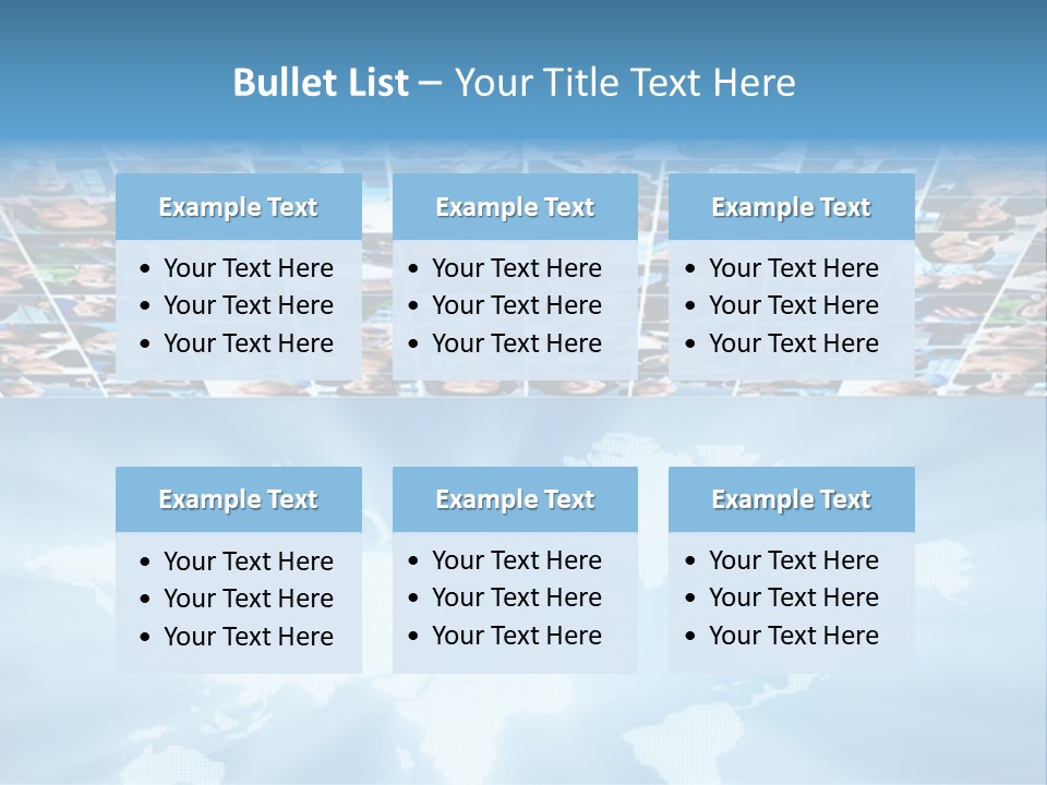 A Group Of People Are Shown On A Blue Background PowerPoint Template