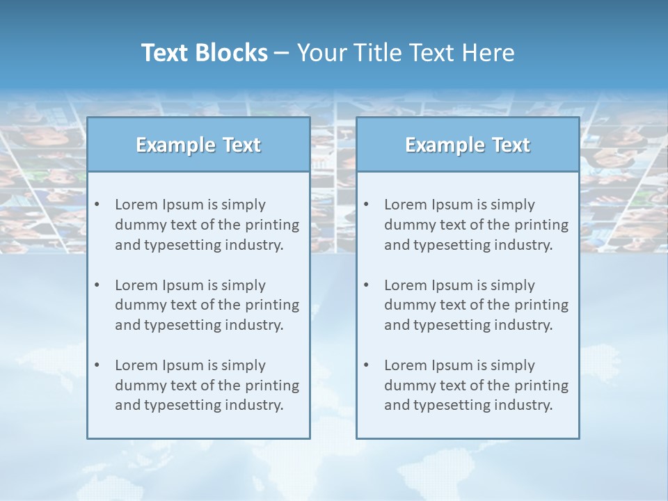 A Group Of People Are Shown On A Blue Background PowerPoint Template