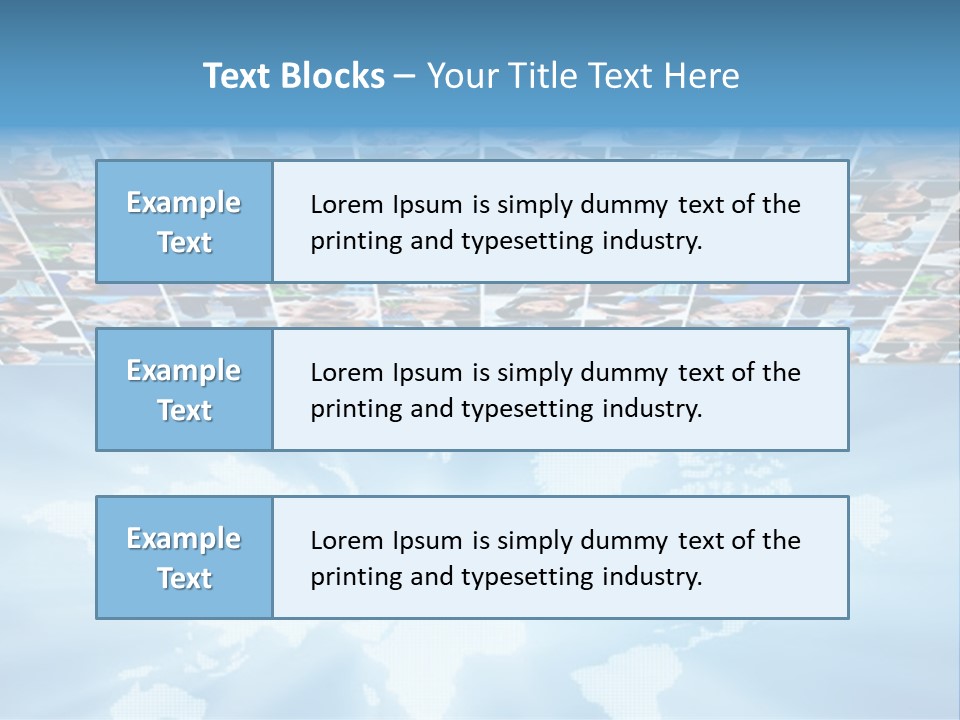 A Group Of People Are Shown On A Blue Background PowerPoint Template