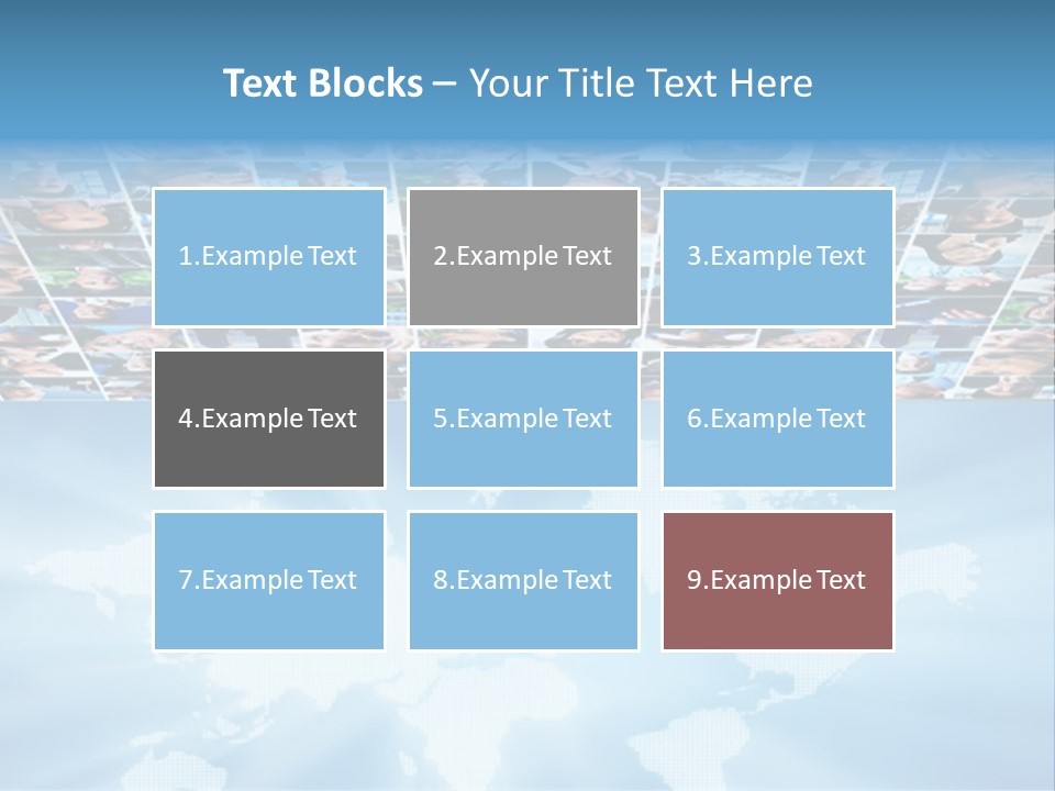 A Group Of People Are Shown On A Blue Background PowerPoint Template