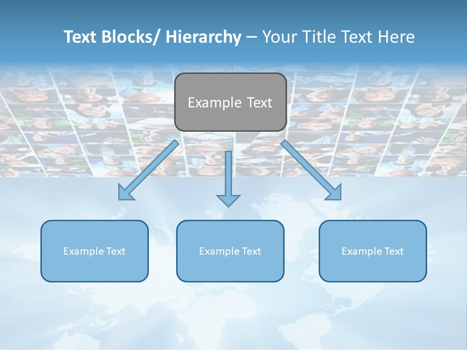A Group Of People Are Shown On A Blue Background PowerPoint Template