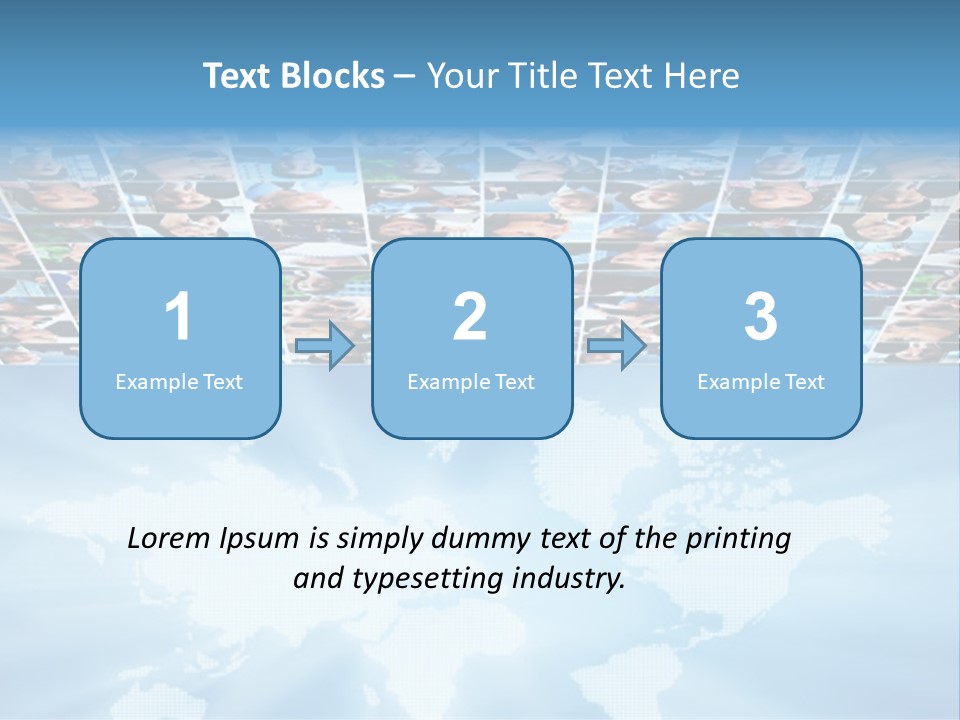 A Group Of People Are Shown On A Blue Background PowerPoint Template