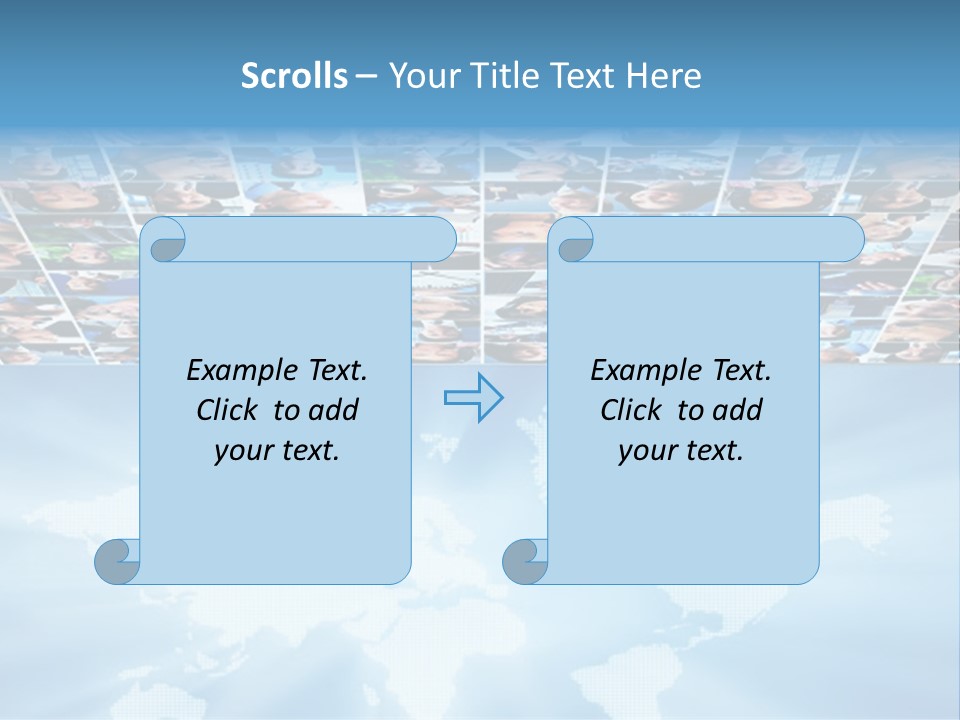 A Group Of People Are Shown On A Blue Background PowerPoint Template