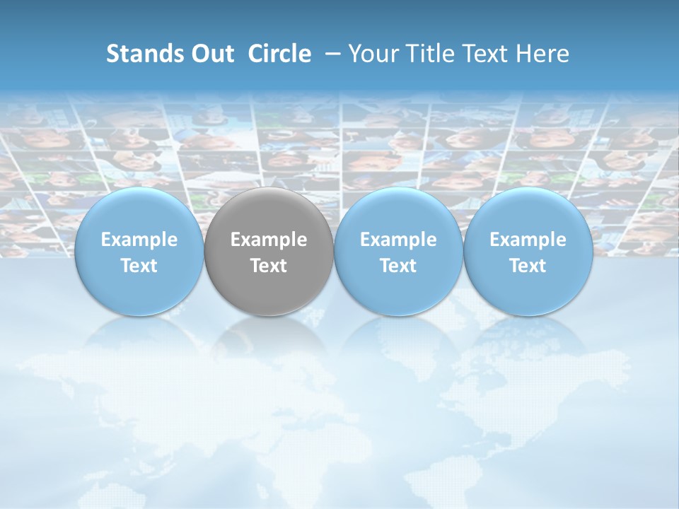 A Group Of People Are Shown On A Blue Background PowerPoint Template