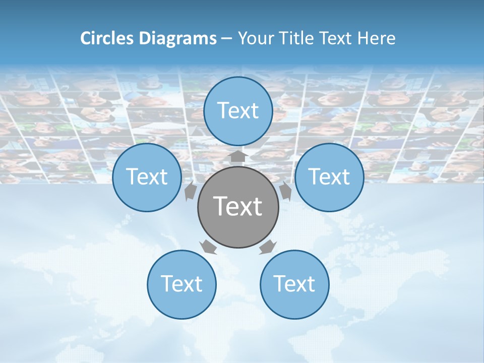 A Group Of People Are Shown On A Blue Background PowerPoint Template