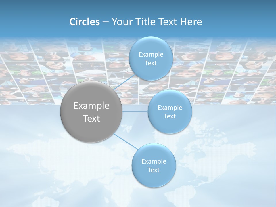 A Group Of People Are Shown On A Blue Background PowerPoint Template